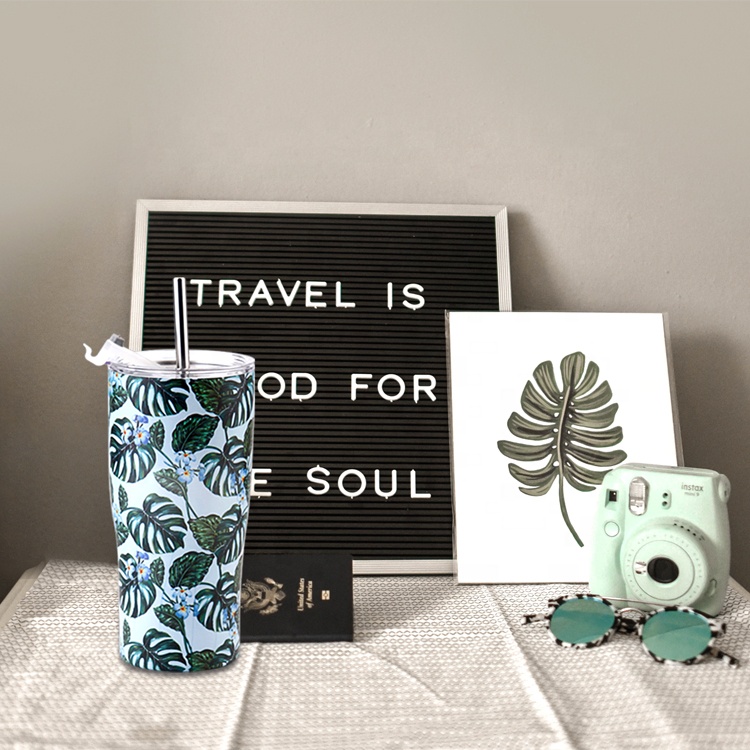Custom Tumbler Vacuum Insulated Cup Travel Stainless Steel Coffee Thermal Mug With Lid And Straw