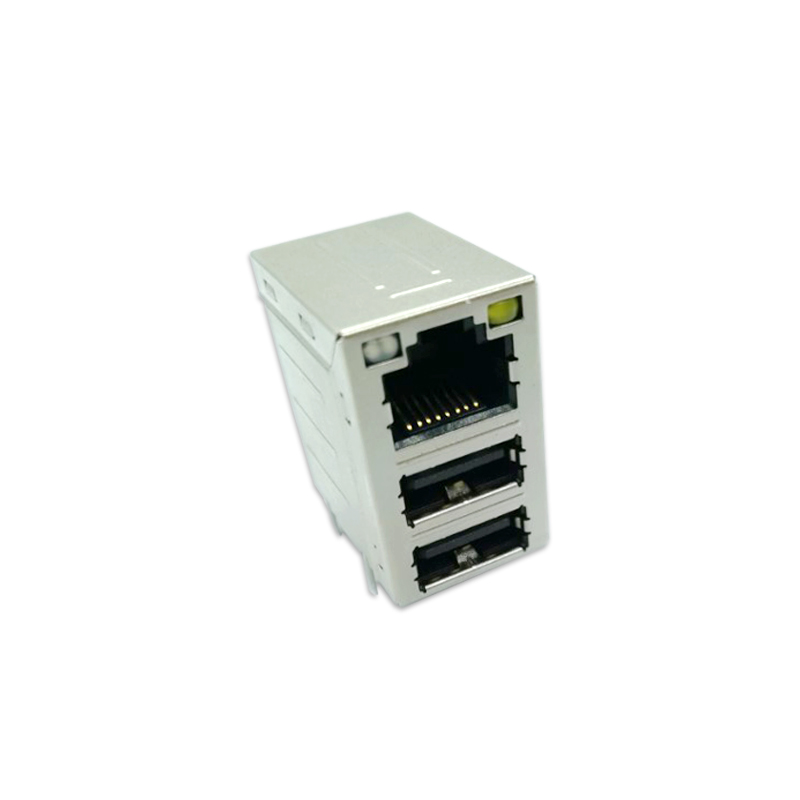 10/100/1000 Base-t модульный разъем двойной USB3.0 порт + RJ45 Jack со светодиодами сети переменного тока трансформаторы разъем
