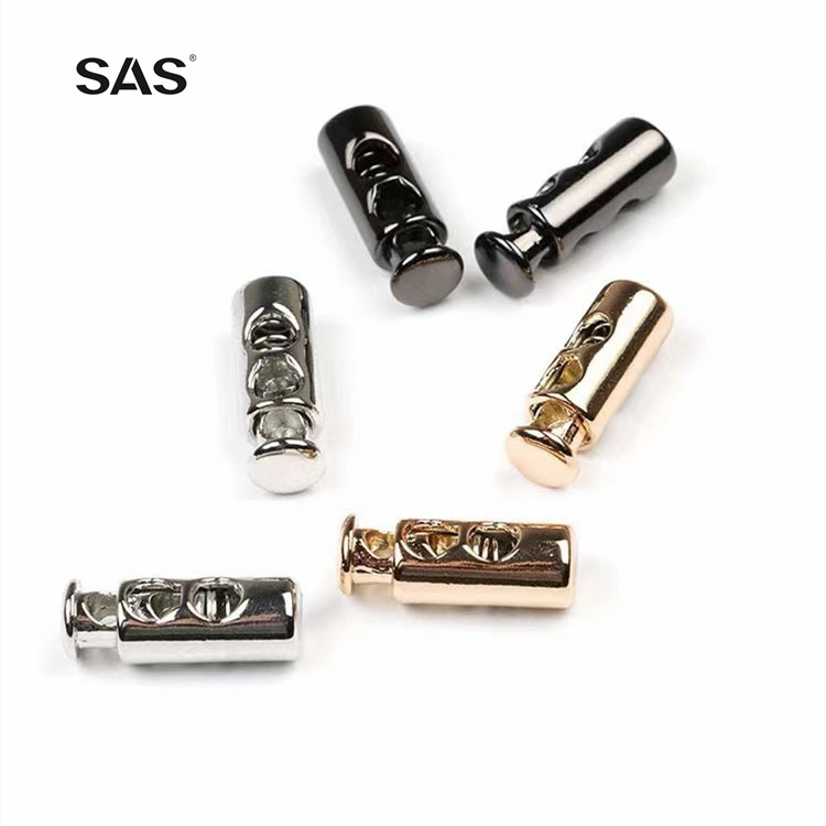 SAS китайская фабрика, оптовая продажа, Золотое серебряное покрытие, логотип на заказ, цветной металлический шнур, стопор