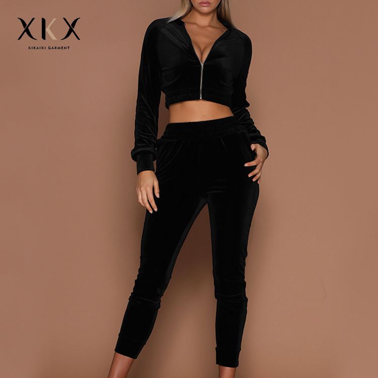 Women Tracksuit Zipper Two Piece Set Hoodies Sweatshirt Pants Casual Loose Velvet Sweat Velvet Women Jogging Suit Tracksuit