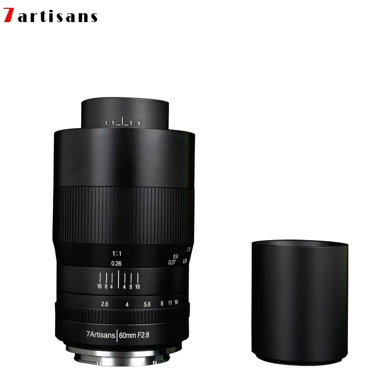 7artisans 60 мм F2.8 APS-C ручной объектив с фиксированным фокусным расстоянием макро объектив камеры объектива Sony NEX E крепление Canon EF-M Fuji FX Macro 4/3 крепление