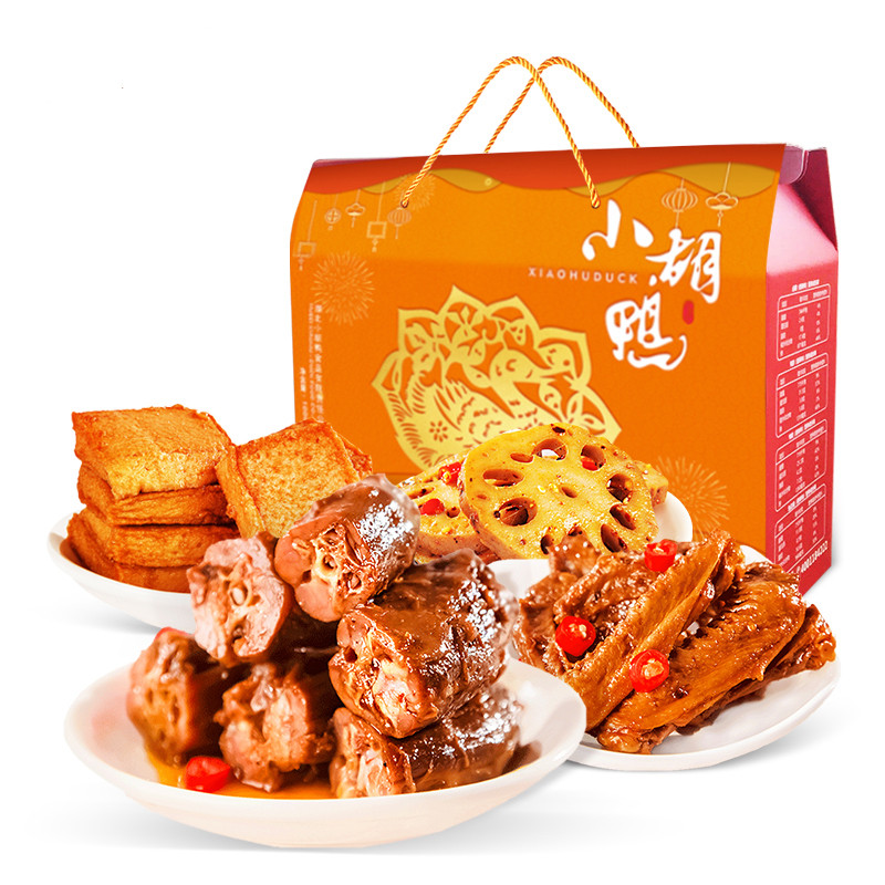 Xiao Hu-Duck 1000 г * подарочный набор для закусок (4 вида комбинации деликатеса + элегантная упаковка)