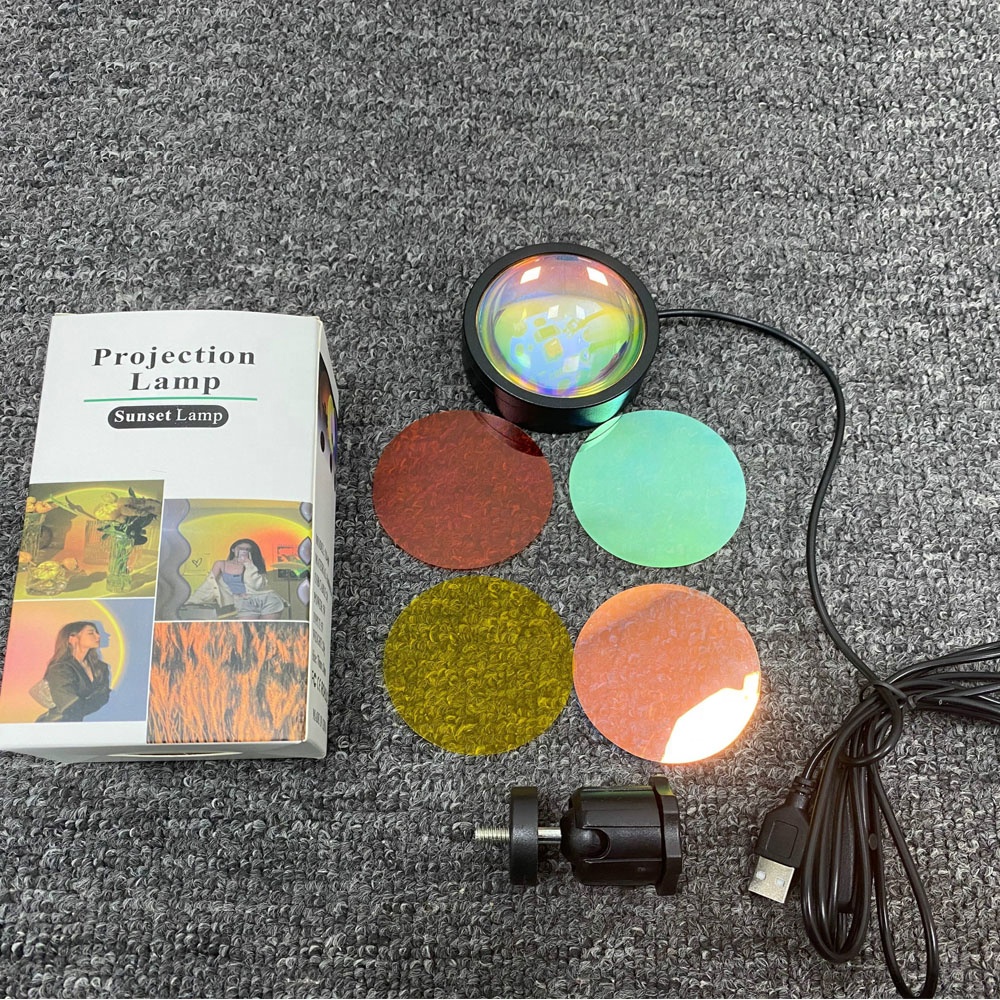 Новинка 2021, лидер продаж, скандинавский Настольный RGB светодиодный Ночной проектор, закат, лампа, вечная радуга, закат, проекционная лампа для комнаты