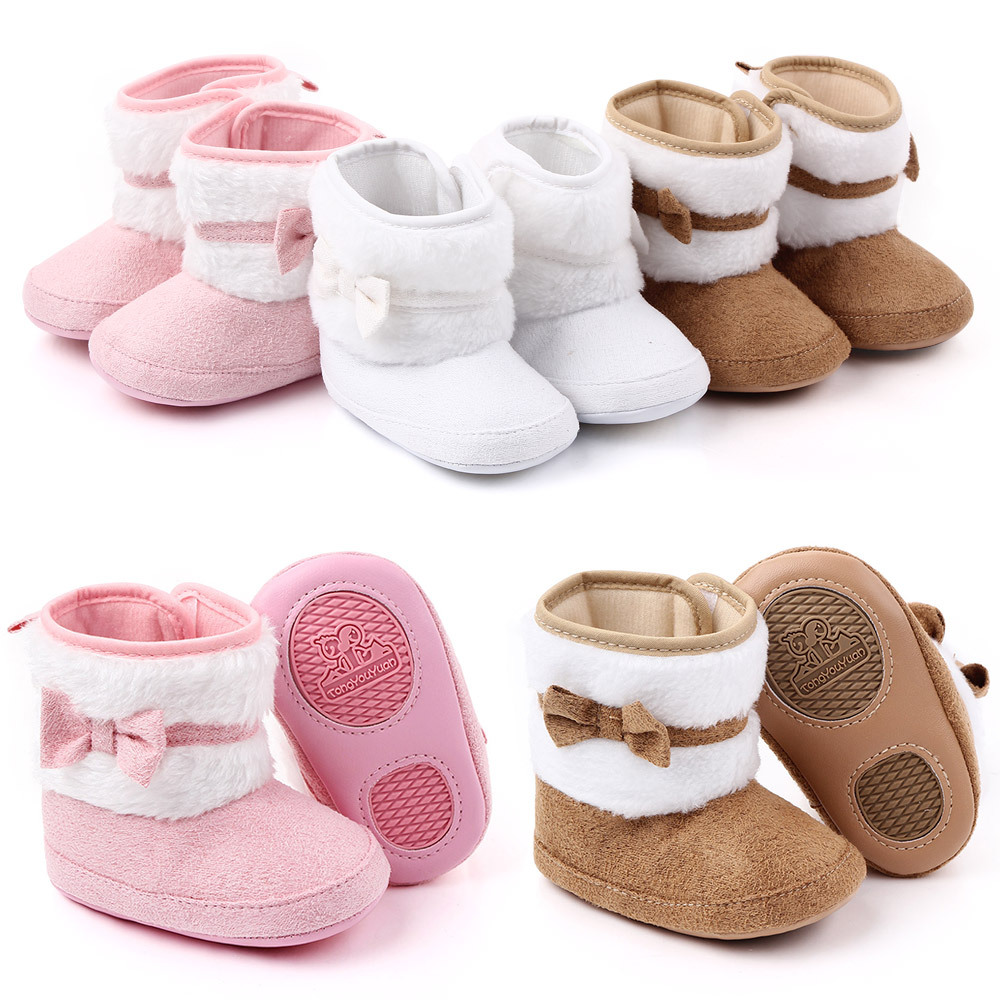 6199 Baby Boy Girl Booties Shoes Newborn Toddler Shoes Winter Warm Cotton Anti-slip Newborn Toddler Walkers Shoes
