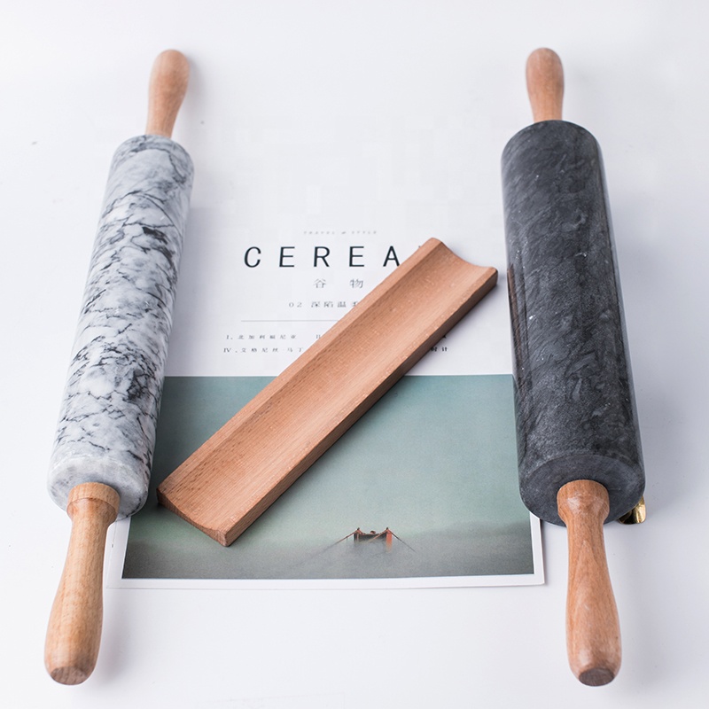 Natural Marble Rolling Pin Noodle Stick Roll Dumpling Skin Croissant Household Baking Tools Roller Pizza Diy