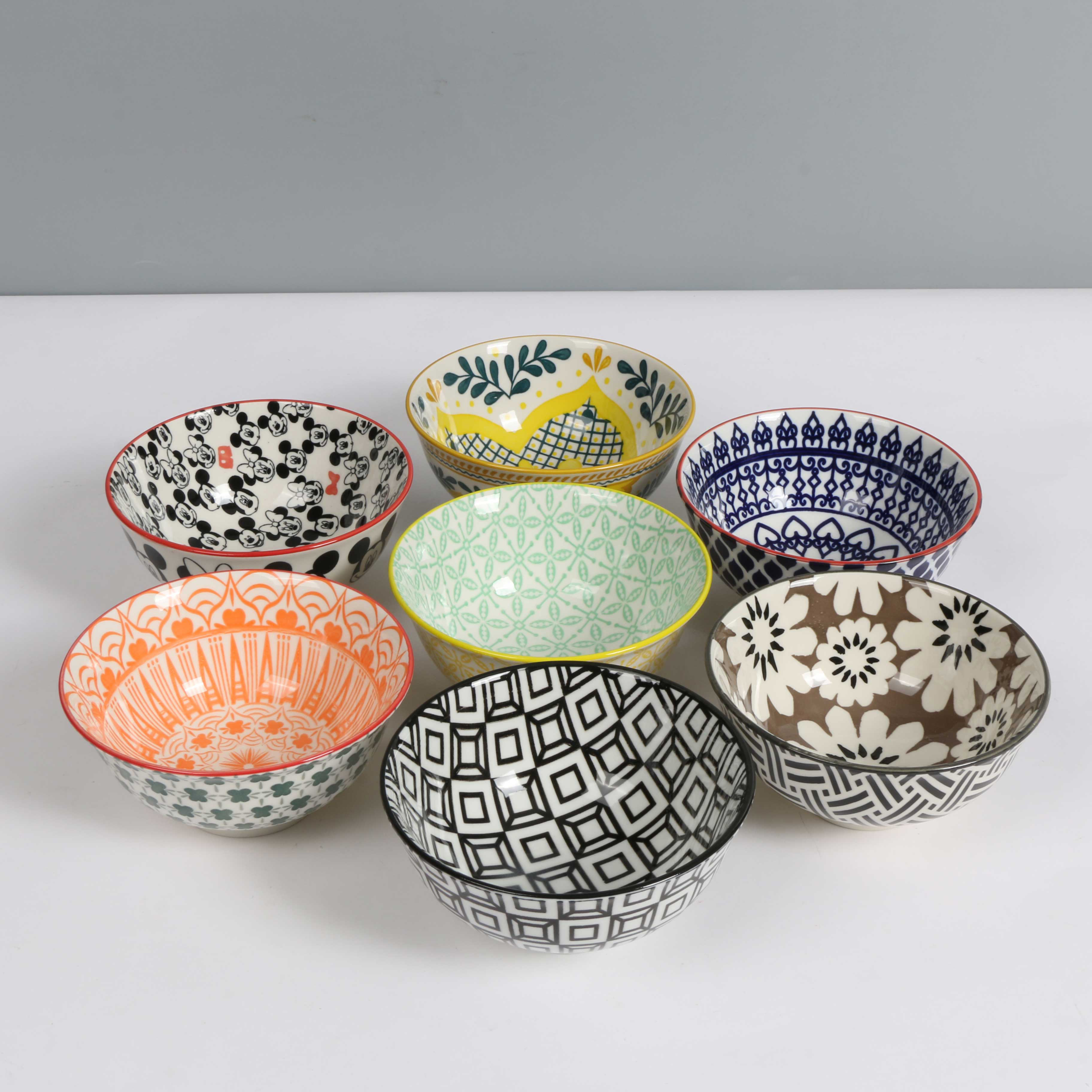 full printing noodle bowl underglaze printing bowl ceramic bowl set