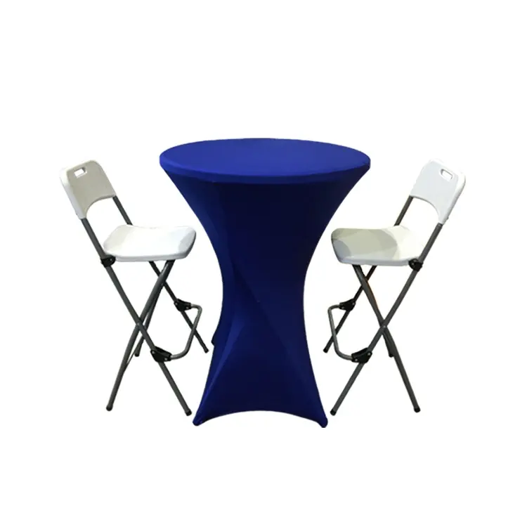 Good Quality 31.5'' White Round Plastic HDPE Folding Cocktail Table For Events Bar Home Party Cafe