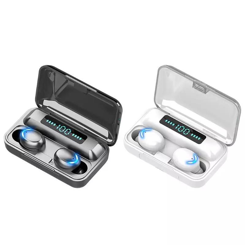F9-5 светодио дный светильник Tws HiFi наушники спортивные наушники мини TWS 5,0 Беспроводные наушники с микрофоном 2000Ahm зарядная коробка