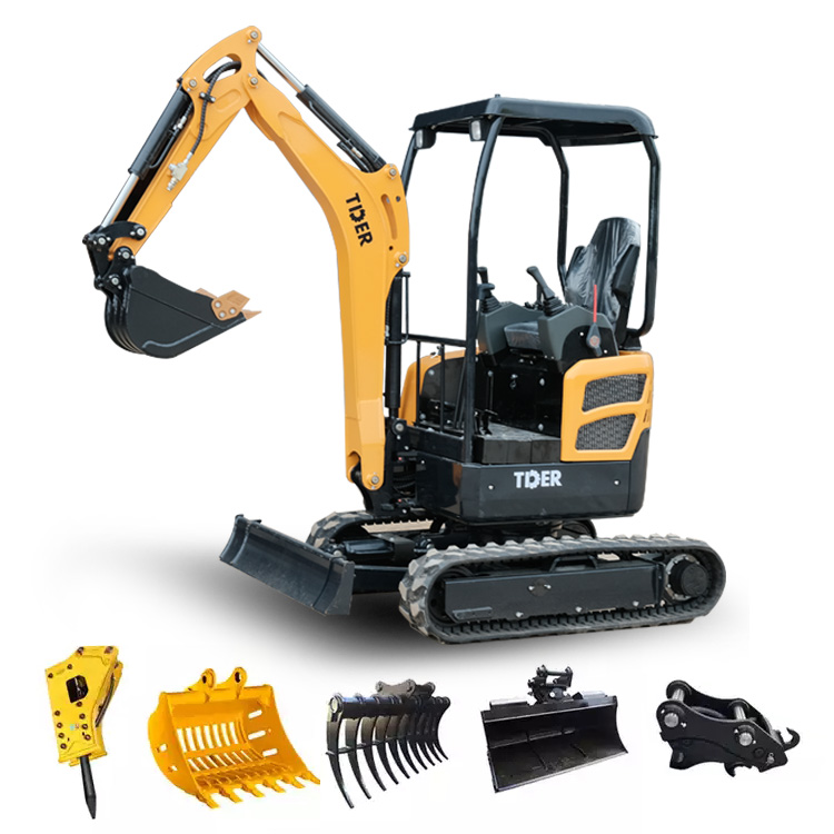 TDER hydraulic crawler excavator 0.8 ton 1 ton 1.5 ton 1.8 ton 2 ton mini excavator diesel with EPA euro 5 engine
