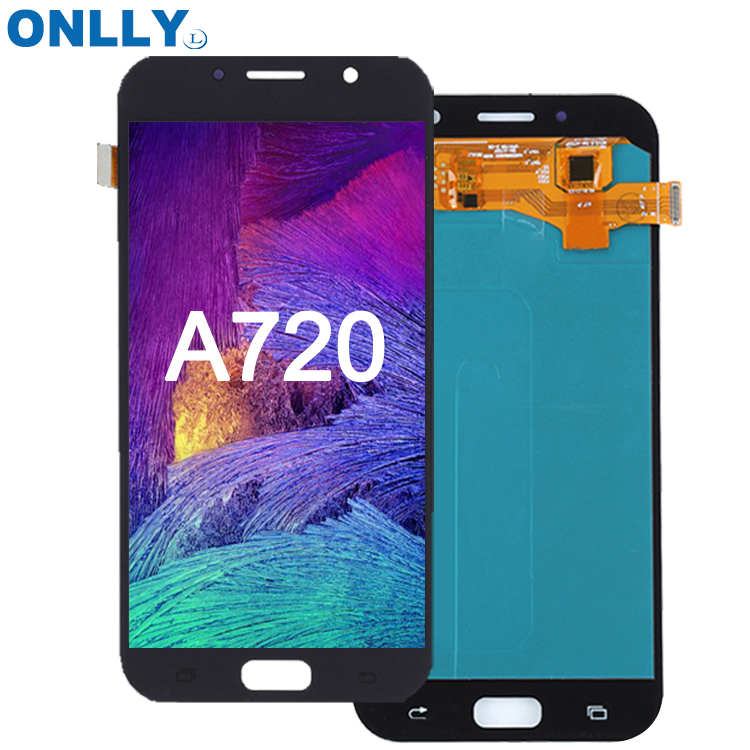 Активно-матричные осид, для SAMSUNG GALAXY A7 2017 A720F SM-A720F, ЖК-дисплей, сенсорный экран, A720 ЖК-дисплей для мобильного телефона для samsung A720 A7 2017 AMOLED