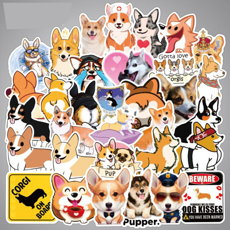 Мотоциклетные наклейки Corgi dog с принтером на заказ
