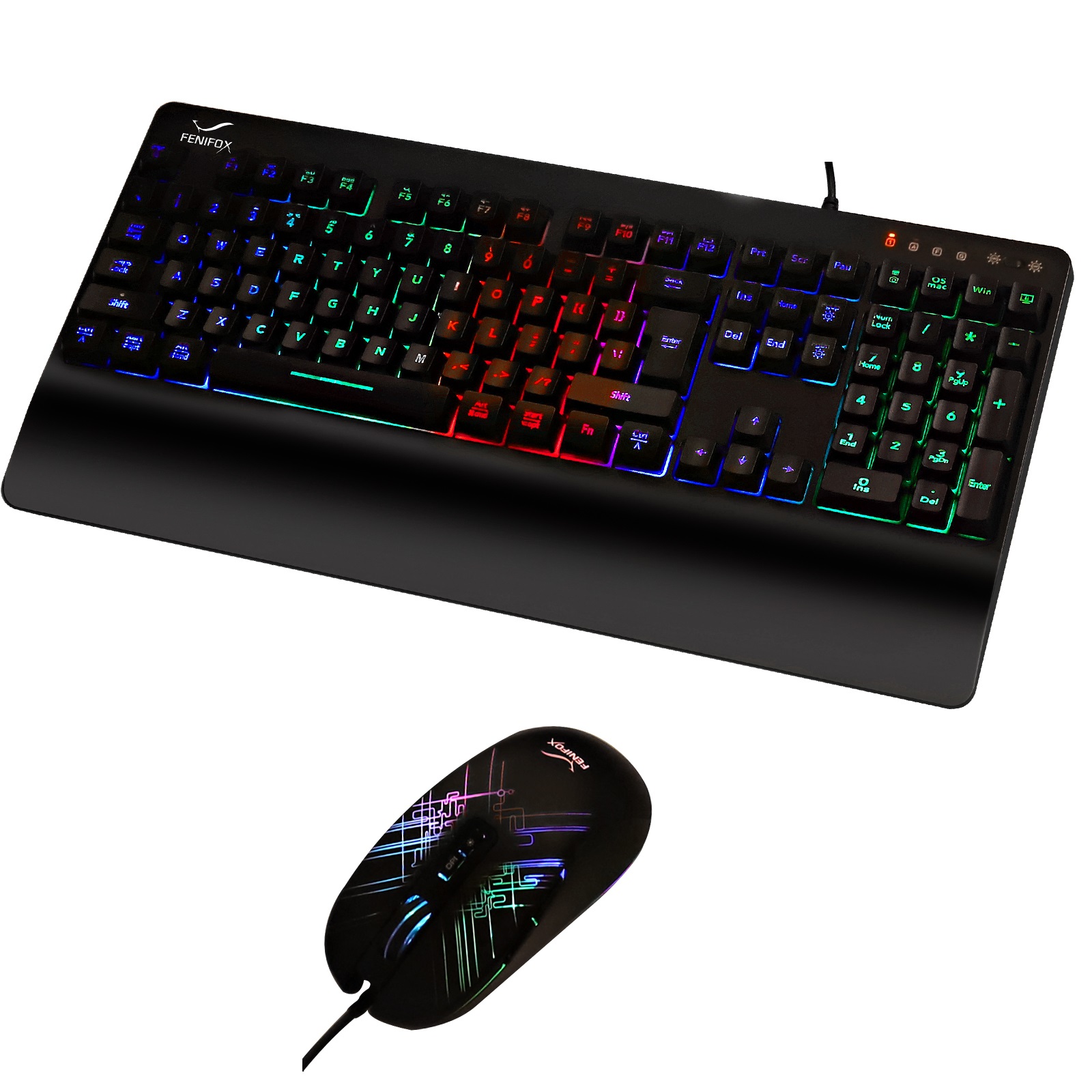 Большой Упор для рук эргономичный цветная (RGB) фоновая подсветка подсвечиваемая игровая свет игровая клавиатура и мышь комбо