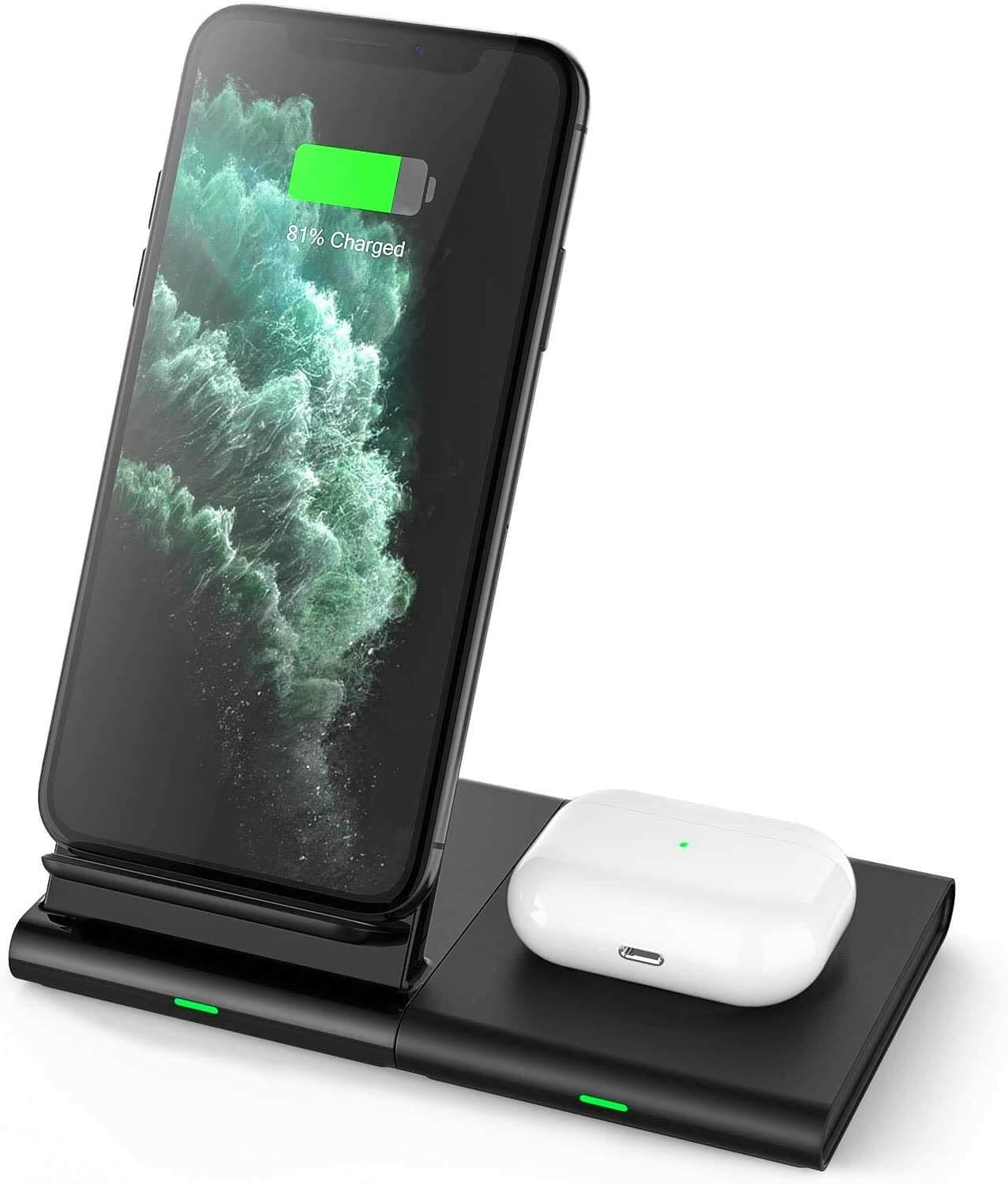 Встроенное Беспроводное зарядное устройство qi с 3 катушками для iPhone, AirPods и беспроводных зарядных устройств