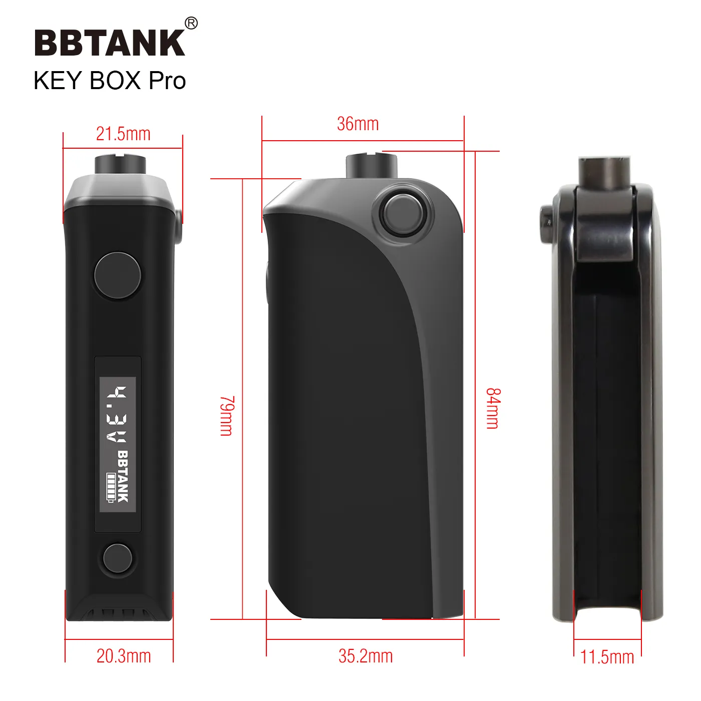 BBTANK Keybox Pro 510 Thread Vape Battery Variable Voltages Small 650 Mah Vaporizer Battery