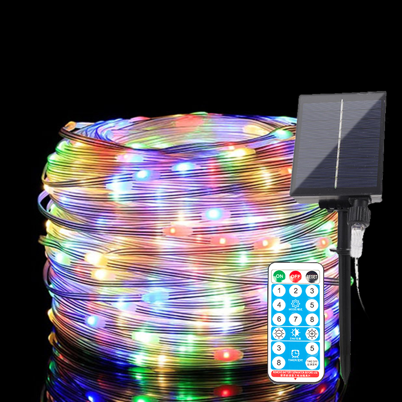 Amazon Hot Sale 10W Solar RGBW Waterproof Outdoor LED Fairy Light Garden Christmas Holiday Party Decoration LED String Light