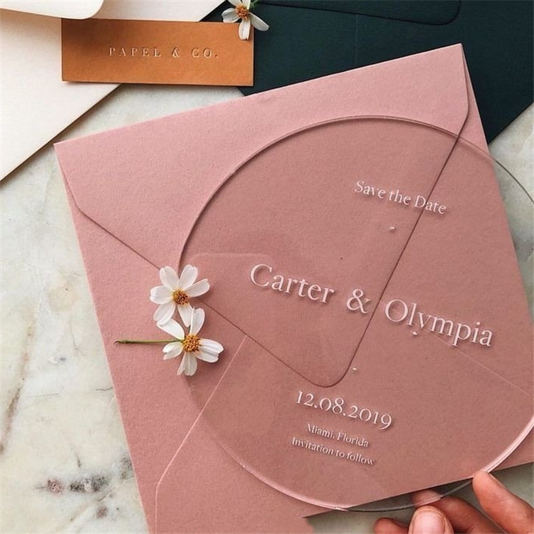 Factory Customized Invitation Cards Personalized Acrylic Invitation Wedding Card