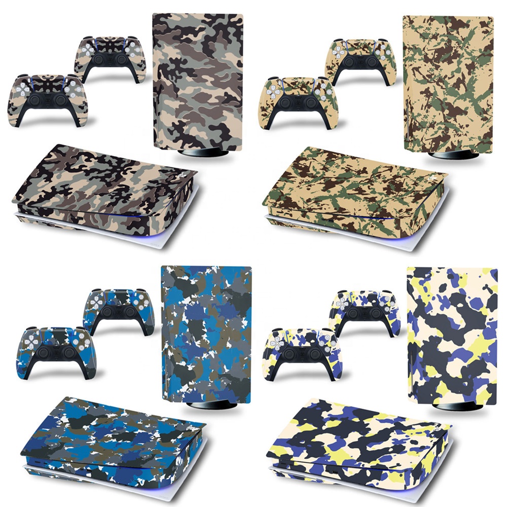 Камуфляжный дизайн для PS5 диск виниловая наклейка консоль + 2 контроллера наклейка для Son y Playstatio 5 игровые аксессуары