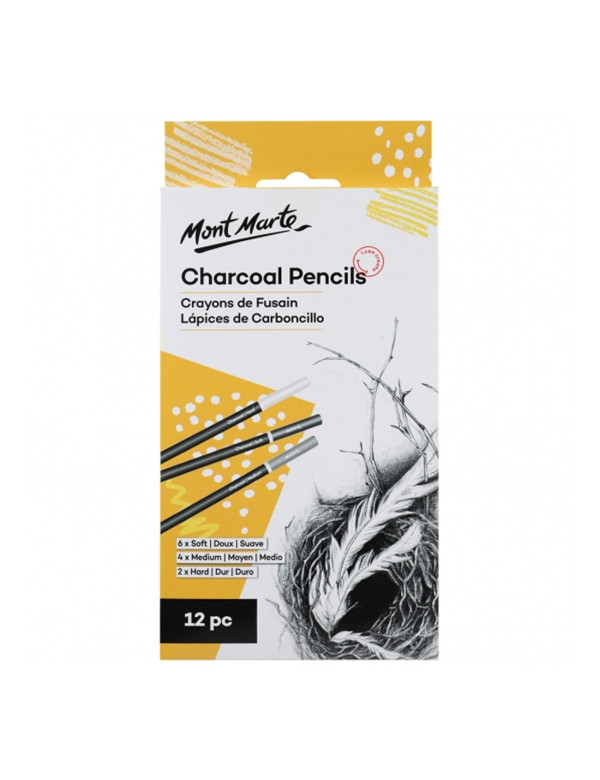 Mont Marte Charcoal Pencils 12pce
