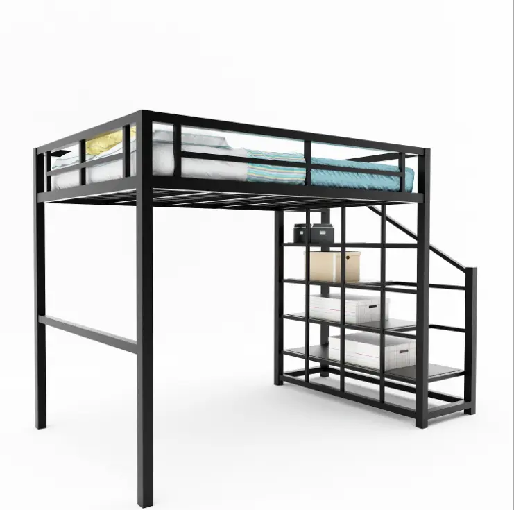 Metal Bed School Apartment Furniture Modern Twin Adult Queen Size Loft Bunk Metal Bed