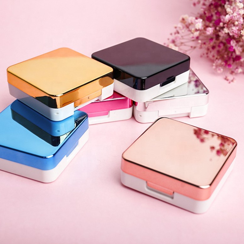 Fashion Custom logo Contact Lens Case Colorful Contact Lenses Cases Container Travel kit box new mini square contact lens case