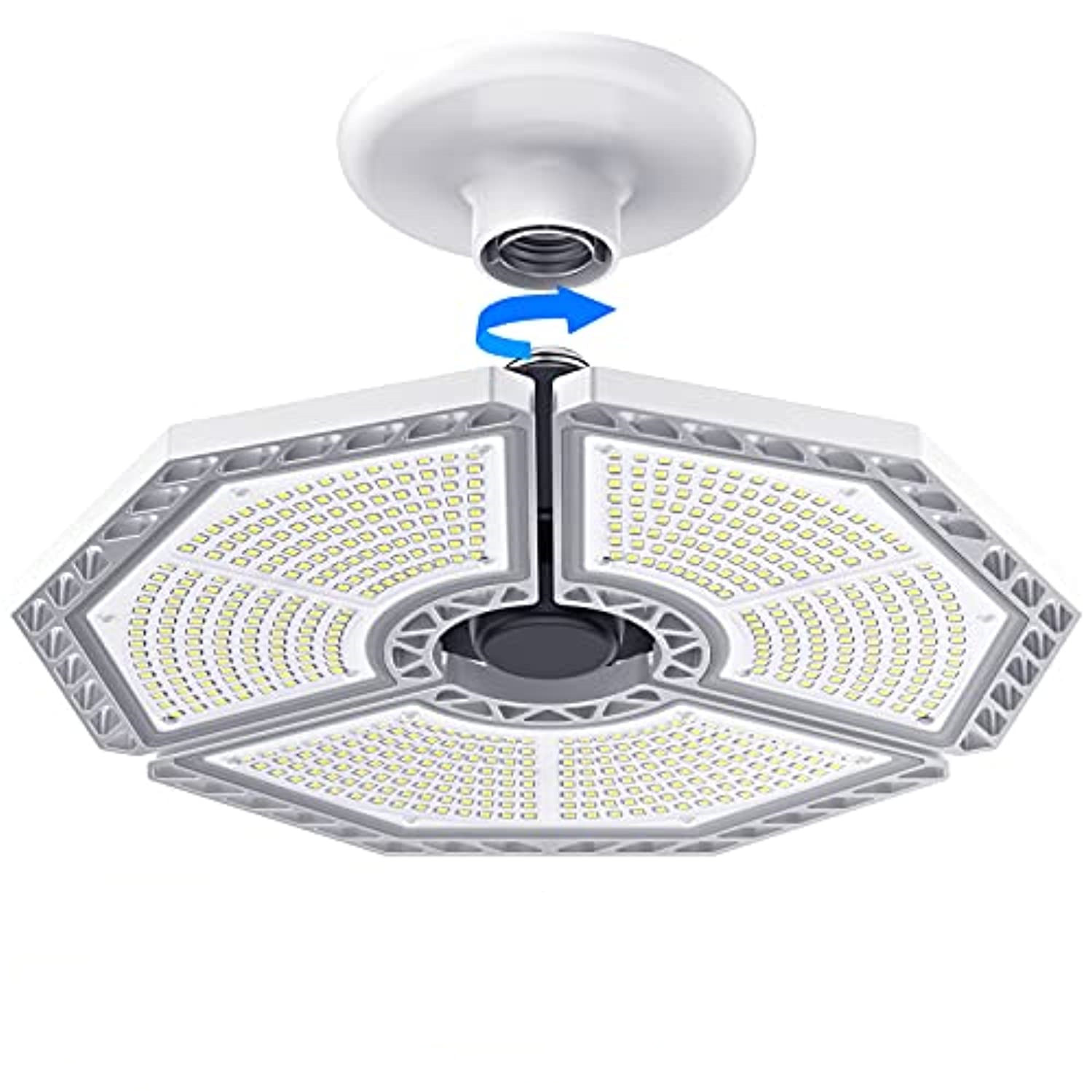 140W LED Garage Lights with Deformable Three Panels Fixture E26/E27 Triple Glow LED Shop Light for Garage Basement Workshop OEM