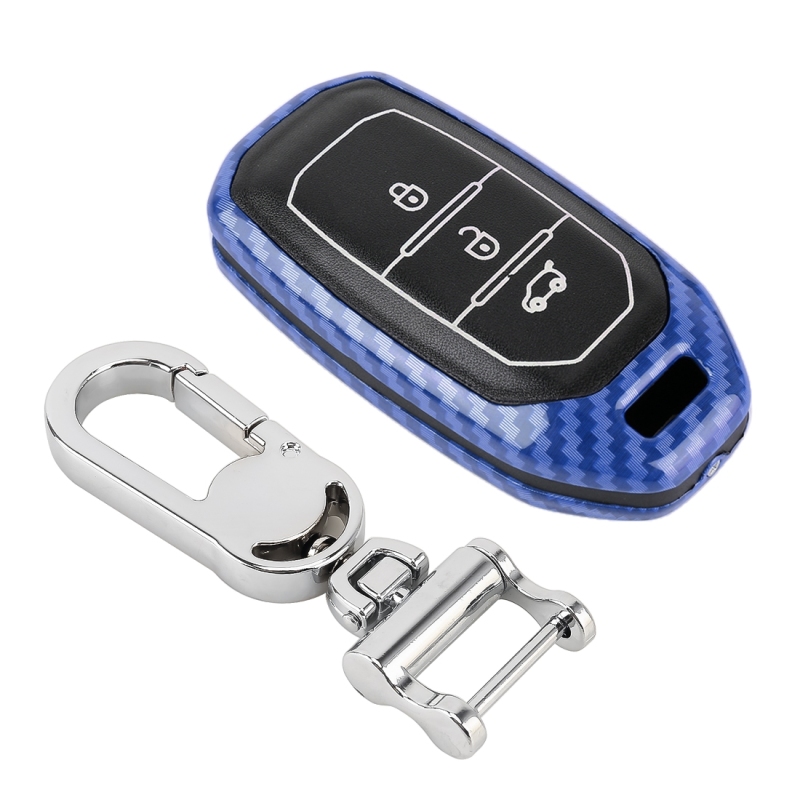 2021 Profession Dropshipping Factory OEM Handmade Carbon Fiber Texture Car Key Case Protective Cover for Ford Territory Smart