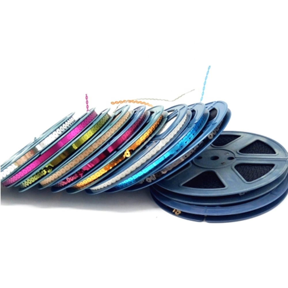 Metallic rainbow PET sequin reel sequin disc for embroidery machine