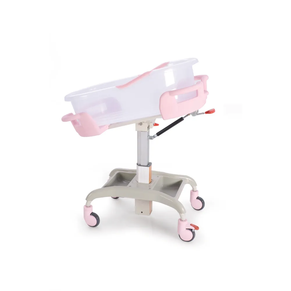 Wholesales Pink Trolley Baby Care Bed Infant Bed Hospital Baby Bed For Sale