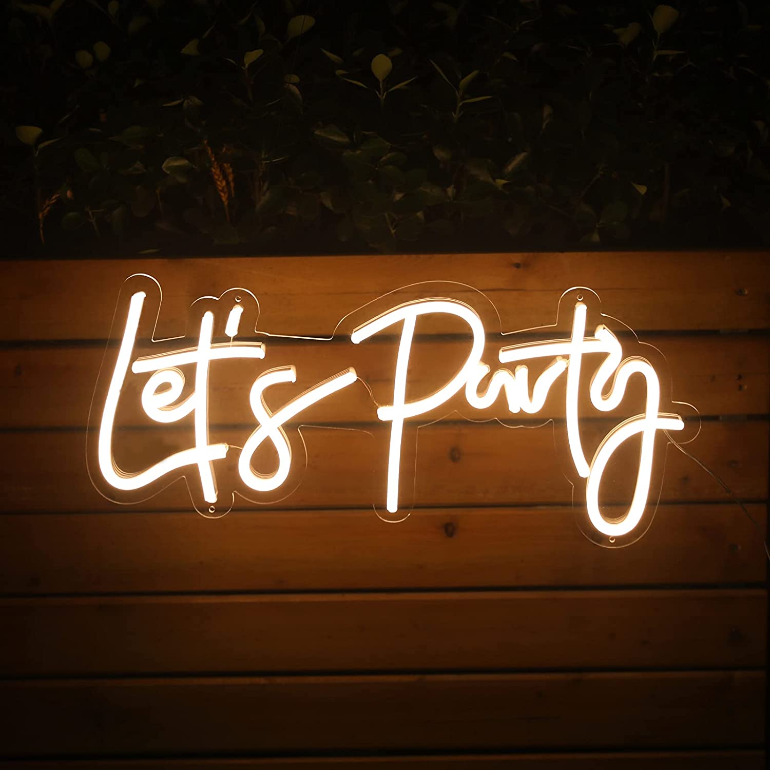Wholesale let's party led neon sign with dimmable switch wall decor light
