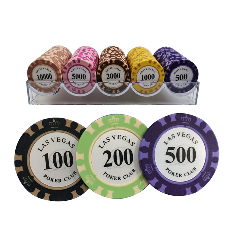 2021 Yohi Wholesale Ceramic Wood Clay Poker Chips Rounders Professional Poker Chip Set Poker Chip Plaque