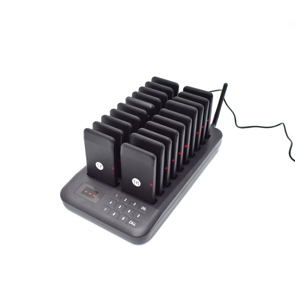 Wireless Restaurant Beeper Service Calling Bell System With Screen Cafe Guest Pagers
