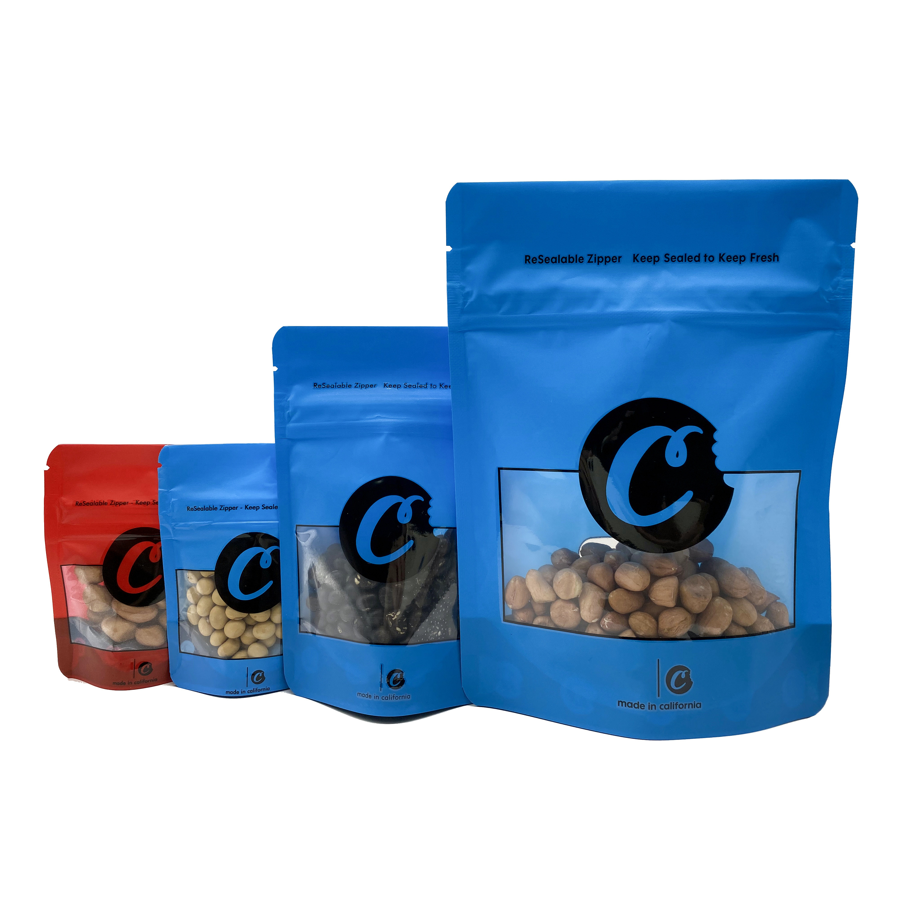 500 pcs OEM quantity for digital printing craft food grade packaging baggies matte and glossy Digital Printed Stand Up Pouch,