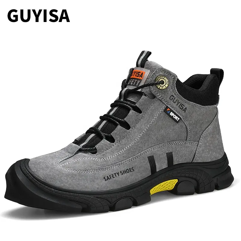 Всесезонная быстрая доставка, уличная Нескользящая износостойкая защитная обувь с стальным носком GUYISA, мужские защитные ботинки
