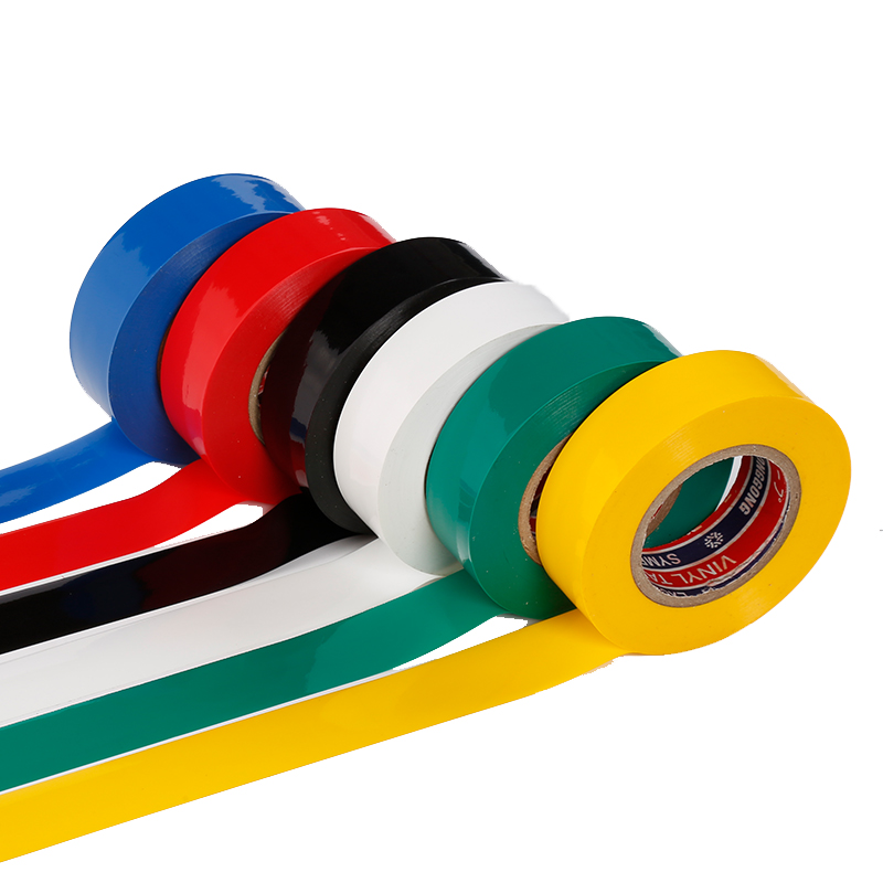 Colorful Flame Retardant Insulation Tape, PVC Bondage, Electrical Insulation Tape, Green Adhesive, Raw Material Manufacturer, 10 м Tube, 2 мм Thick