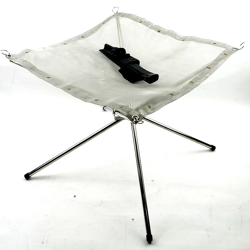 Portable Outdoor Firepit- Collapsible Steel Mesh Fireplace in stainless steel material