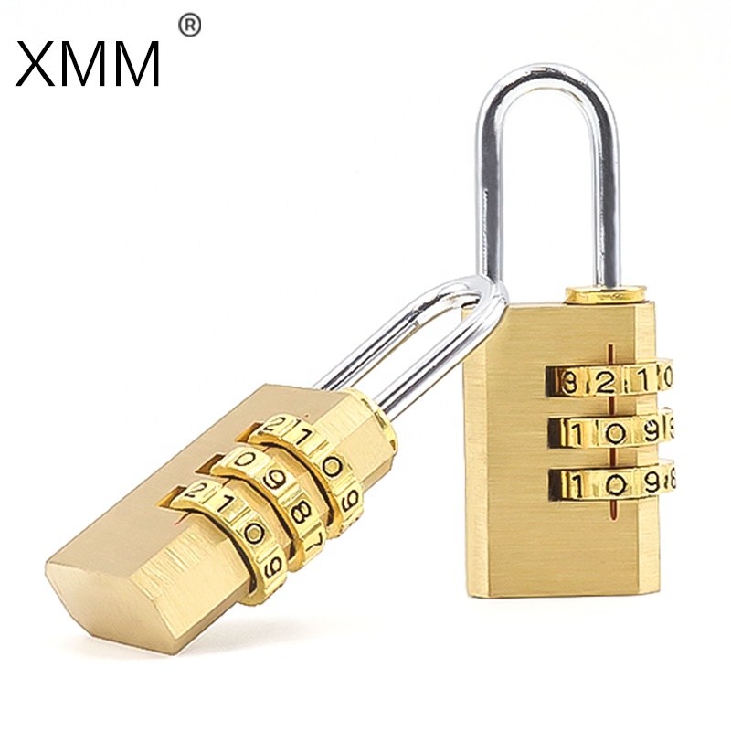 XMM-8040 медь 20 мм три цифровых латунь комбинации портфель прочный замок безопасности для дорожная сумка индивидуальный логотип