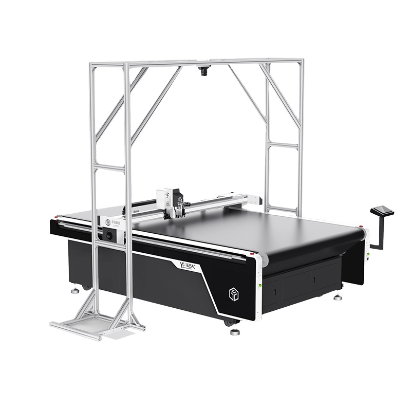 dual blade cnc oscillation cutter machine with conveyor and ccd camera