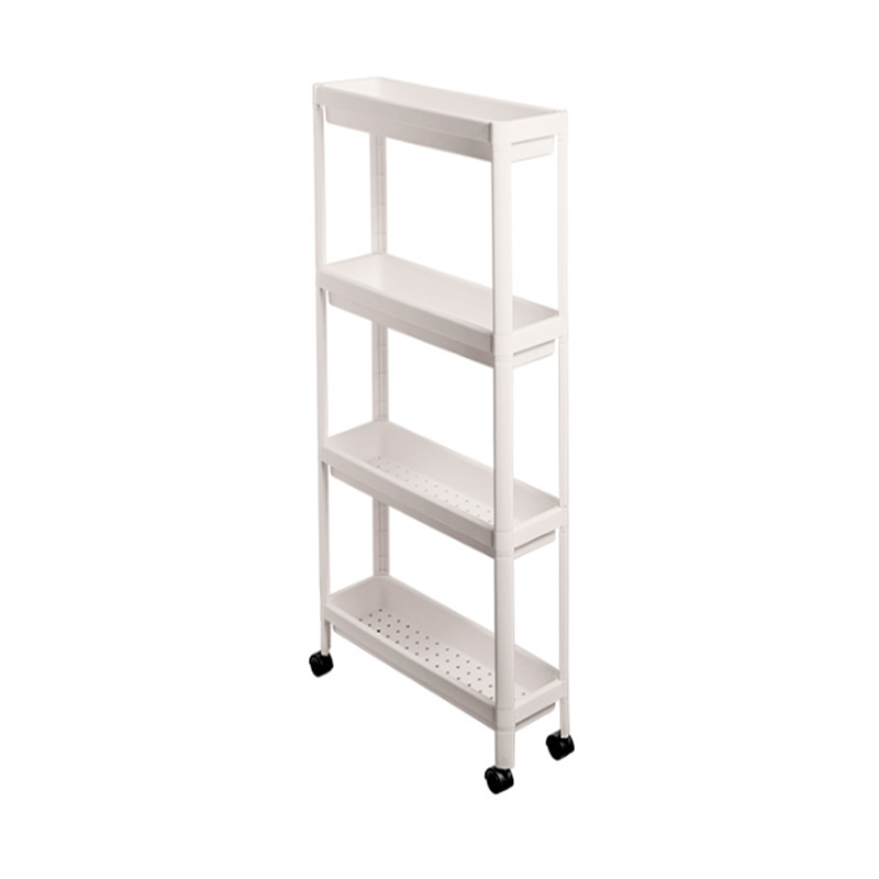 Bedroom shelf bathroom bathroom toilet layered plastic trolley dormitory bedside floor- standing gap with wheels