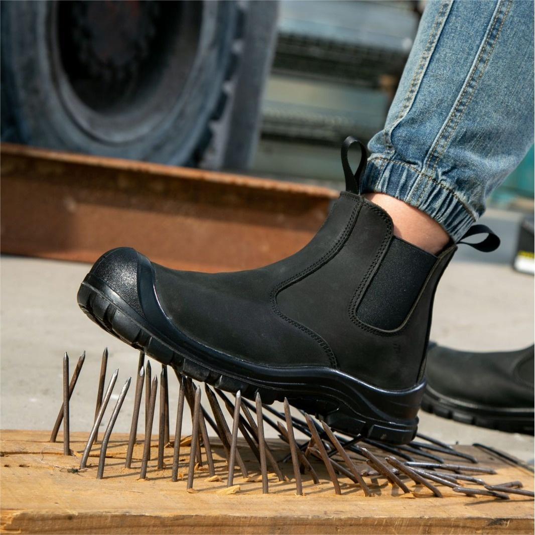 Genuine Leather Rubber Outsole Men Work Safety Style Man Woman Waterproof Safety Shoes Steel Toe Work Boots Construction