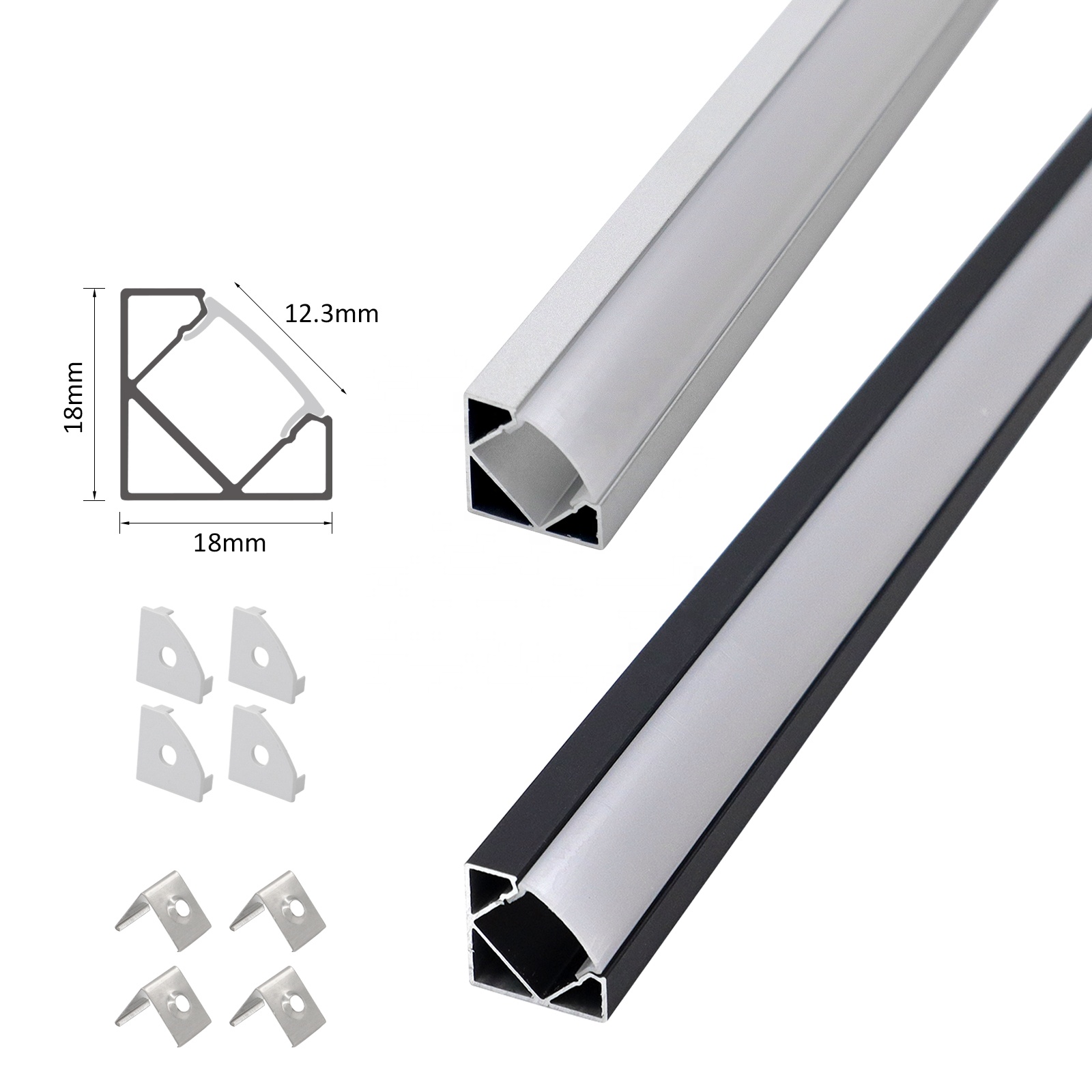 Fashion 006D Led Ceiling Strip Light Led Profile 18*18mm Embedded Aluminum Profile Heat Sink Led Extrusion