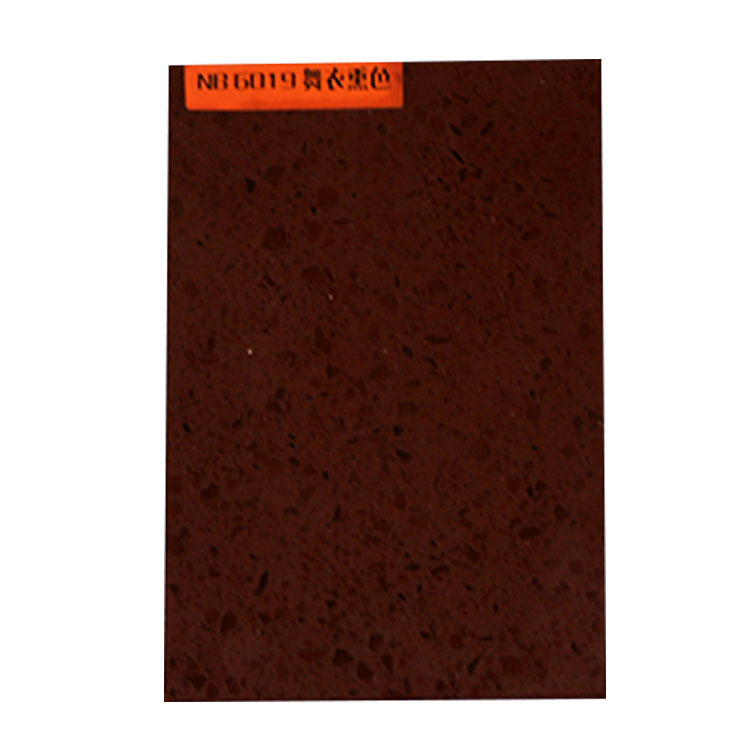 Cheap Wholesale Custom Specifications Kitchen Countertop Polished Sparkle Dark Brown Quartz Stone Slab