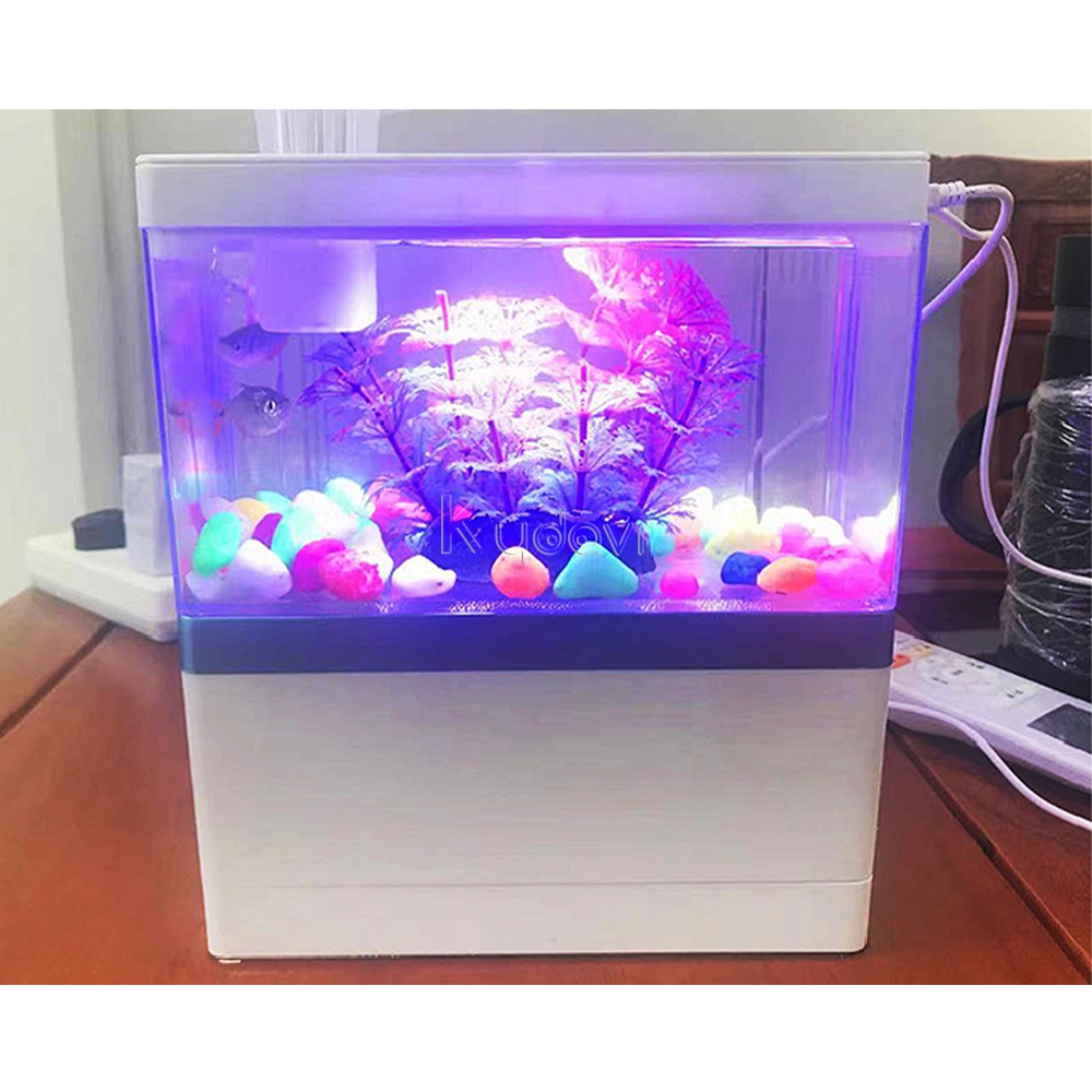 Multifunctional Desktop aquarium mini tank mini usb fish aquariums with mobile phone holder