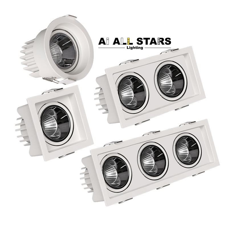 Indoor Lighting Round Square Lamp Spotlight Recessed Ceiling Anti Glare Dimmable Downlight Spot Lights LED Adjustable Downlight