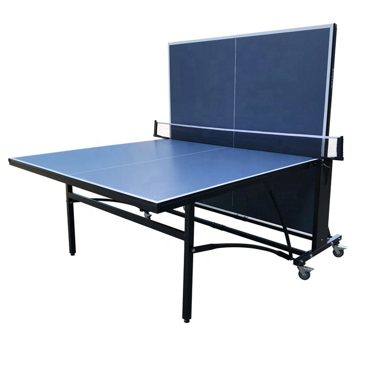 Fashion mdf single folding style 15mm ping pong table moveable wheels 75mm pingpnog desk OEM wholesale table tennis tables