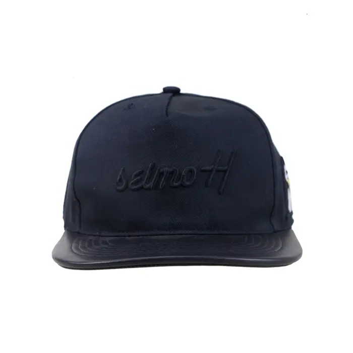 Wholesale High Quality Embroidery Personalized Leather Plain Basketball Caps Snapback