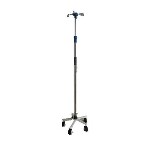 portable High quality Stainless steel infusion IV pole stand with 5 brake wheels