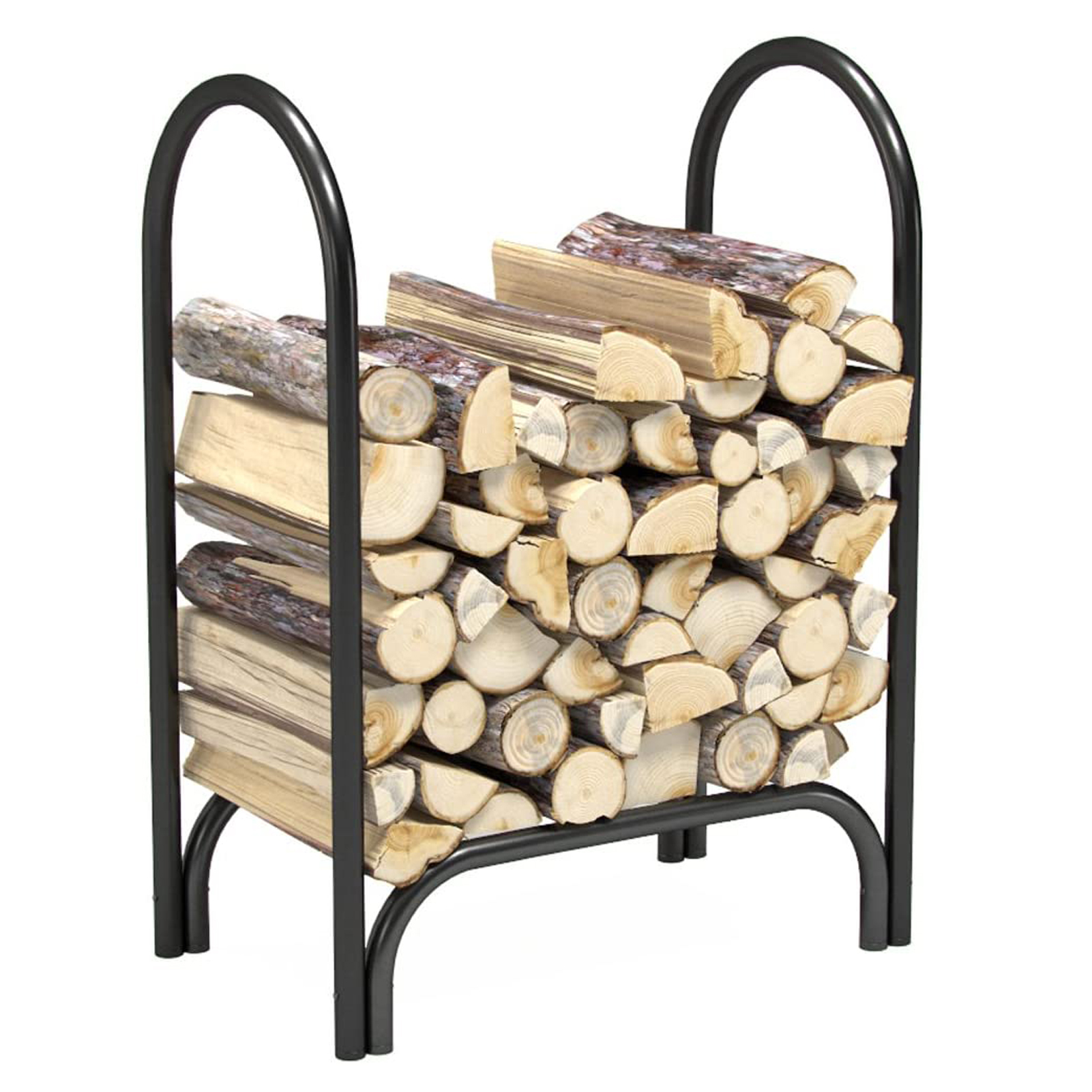Small Firewood Log Rack Decorative Indoor/Outdoor Steel Wood Storage Log Rack Wood Holder