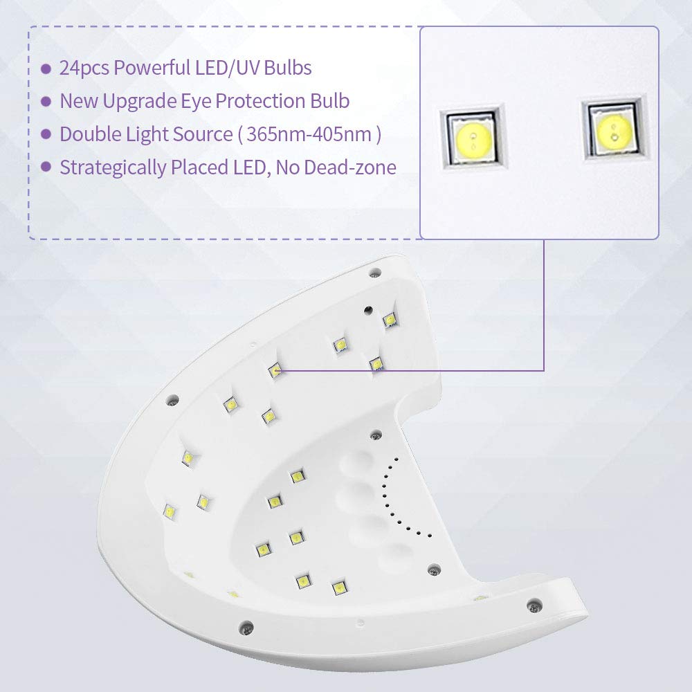 2020 24 LED 54 Вт УФ-гель светодиодная УФ-лампа для ногтей Сушилка для ногтей I6 Plus пластиковая ABS лампа для салона с низким нагревом