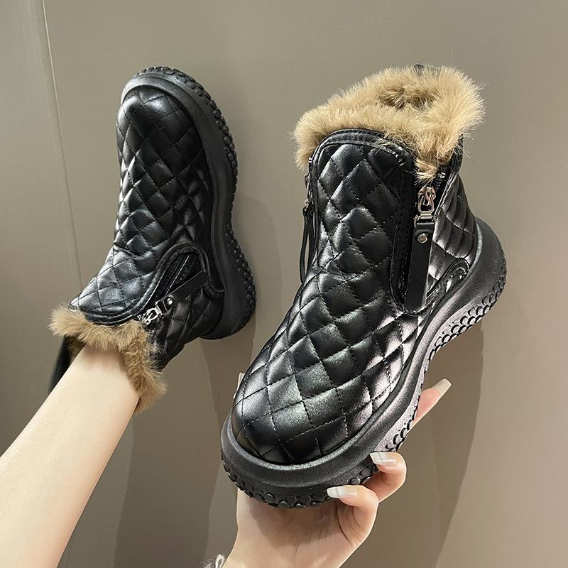 Autumn/Winter New Women's Fashion Warm Zipper Snow Boots Custom Leisure Height Increasing Boots Luxury Designer Boots