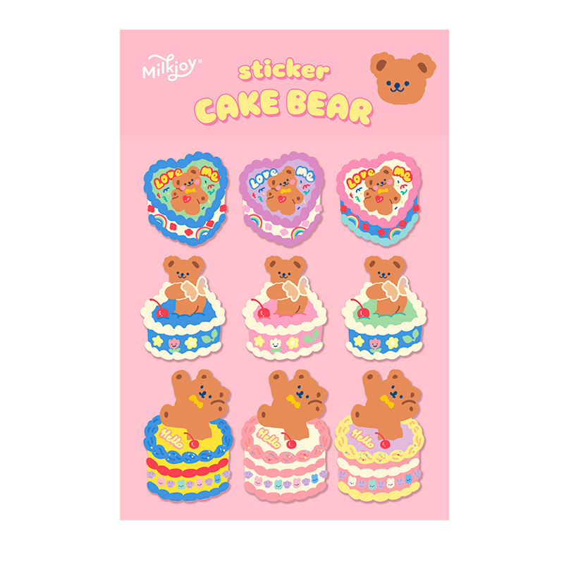 Milkjoy bear removable stickers South Korean DIY traceless computer stick hand account material manufacturers direct sales